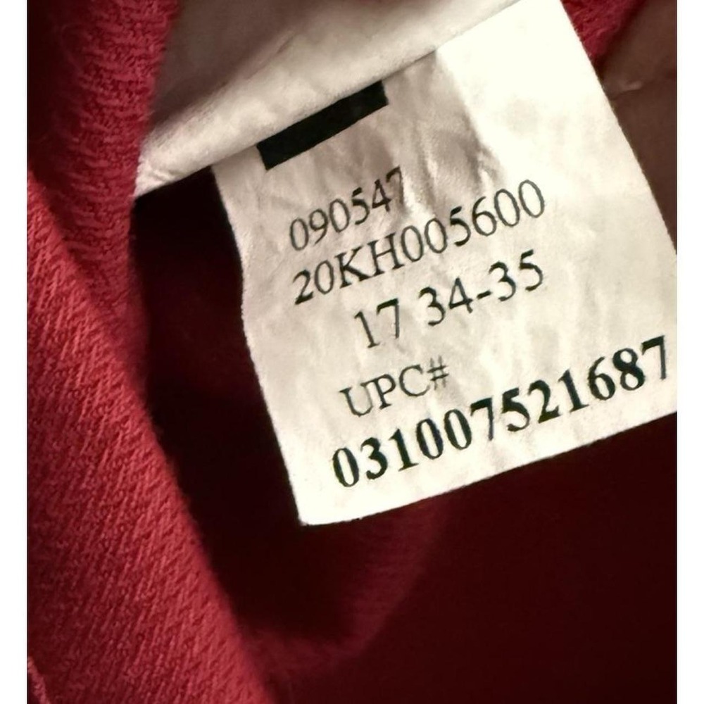 Van Heusen Pin Cord Dress Shirt Mens 17 34-35 Berry Red Wrinkle Free Classic Fit - Picture 10 of 10